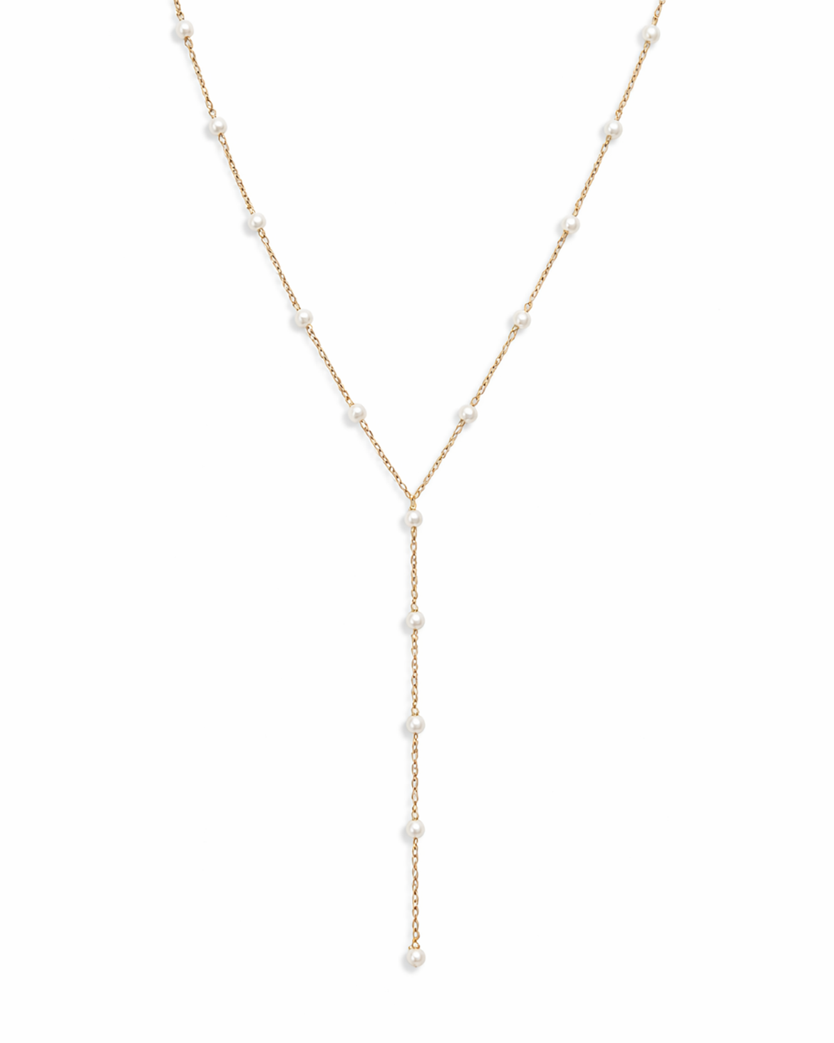 Pearl Lariat Gold