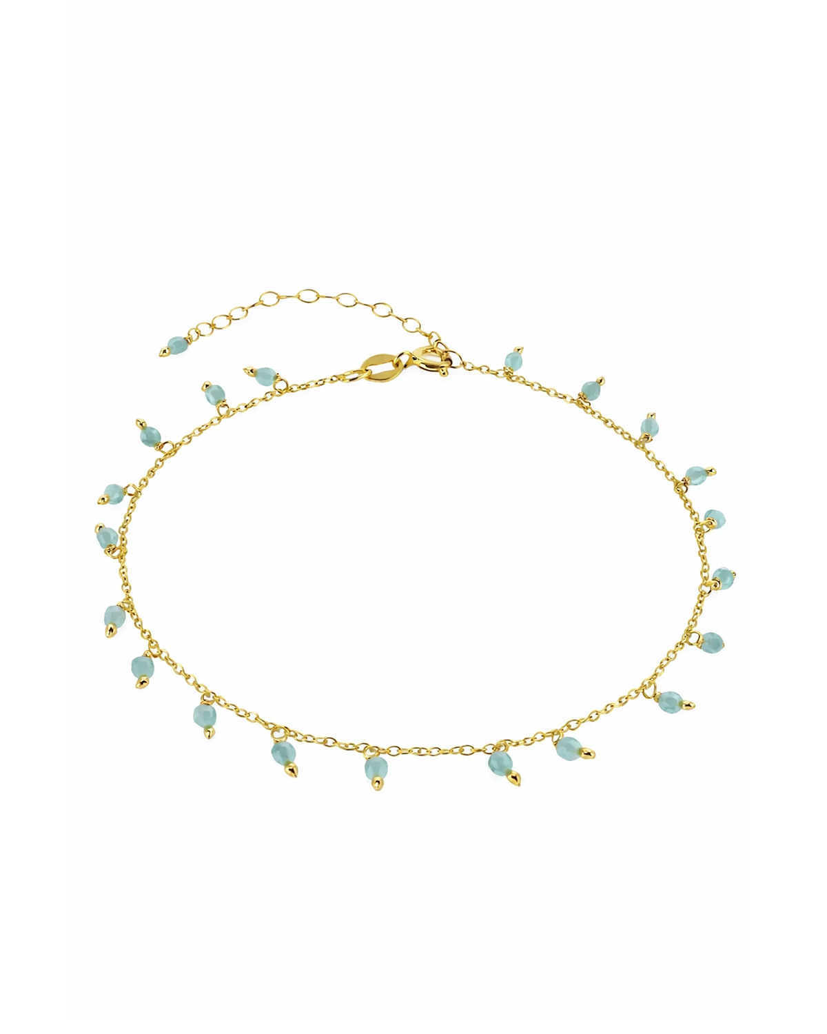 Amazonite anklet gold