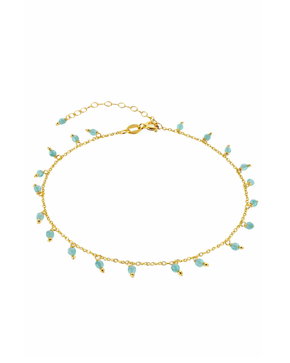 Amazonite anklet gold