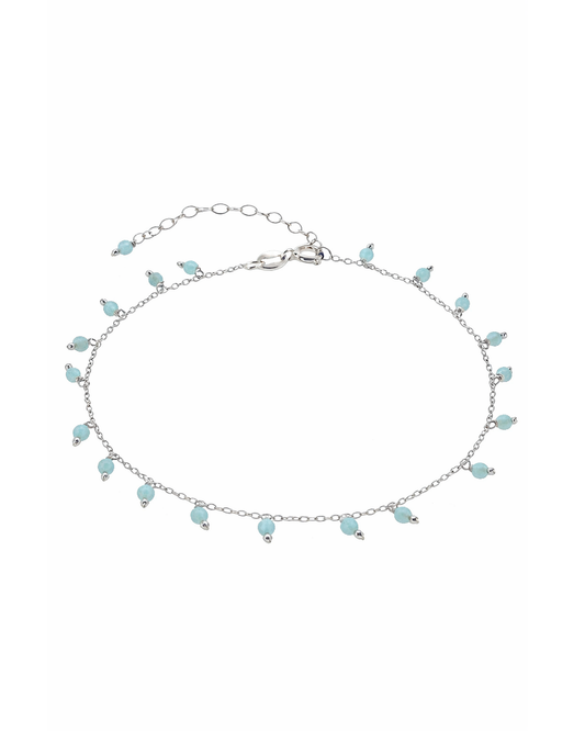 Amazonite anklet silver
