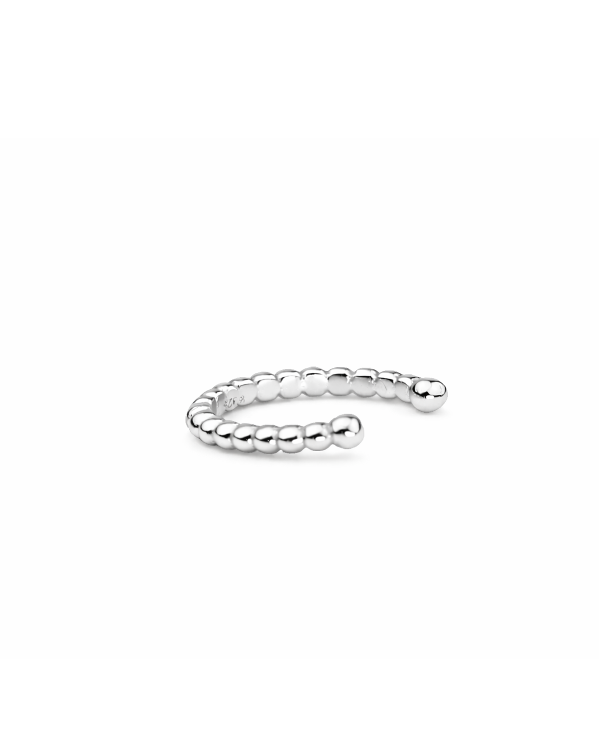 Bead ear cuff silver