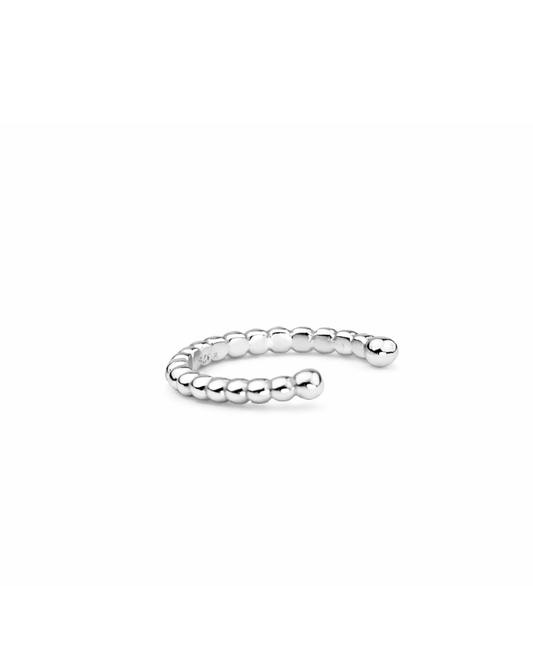 Bead ear cuff silver