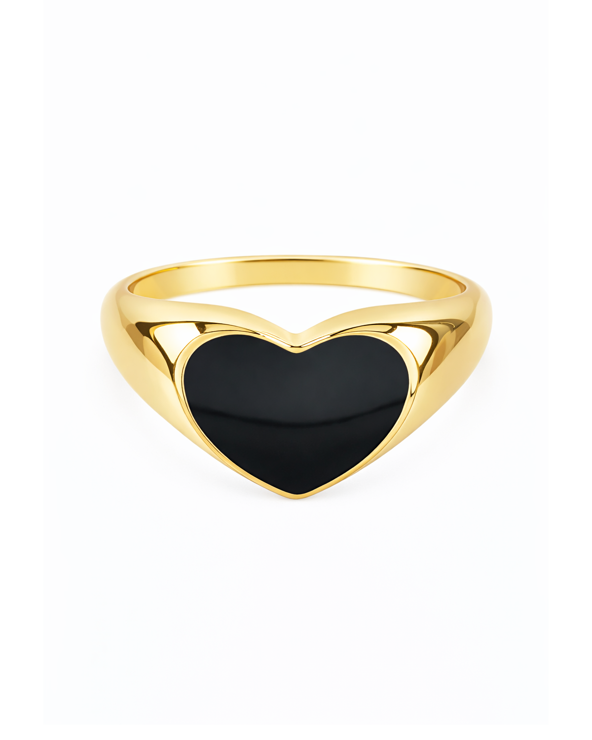 Black Heart Signet Gold