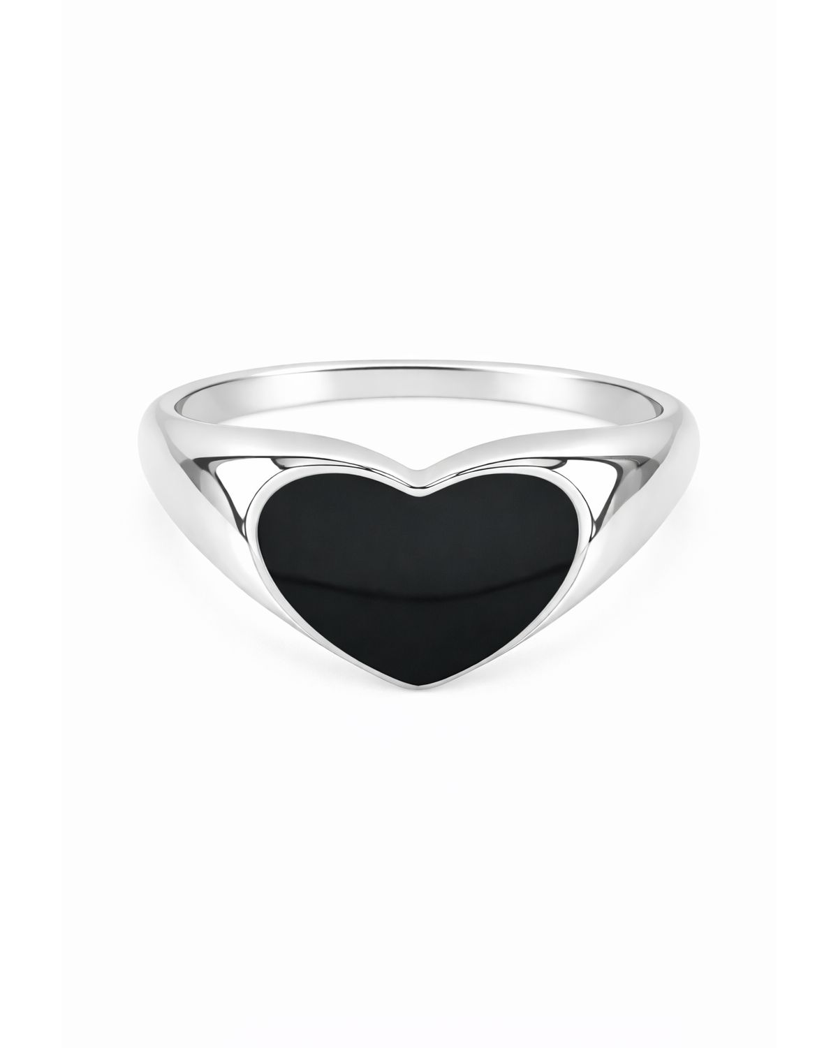 Black Heart Signet Silber