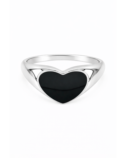 Black Heart Signet Silber