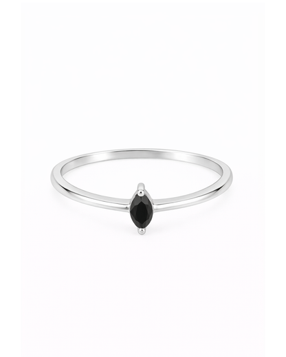 Black Marquise Silber