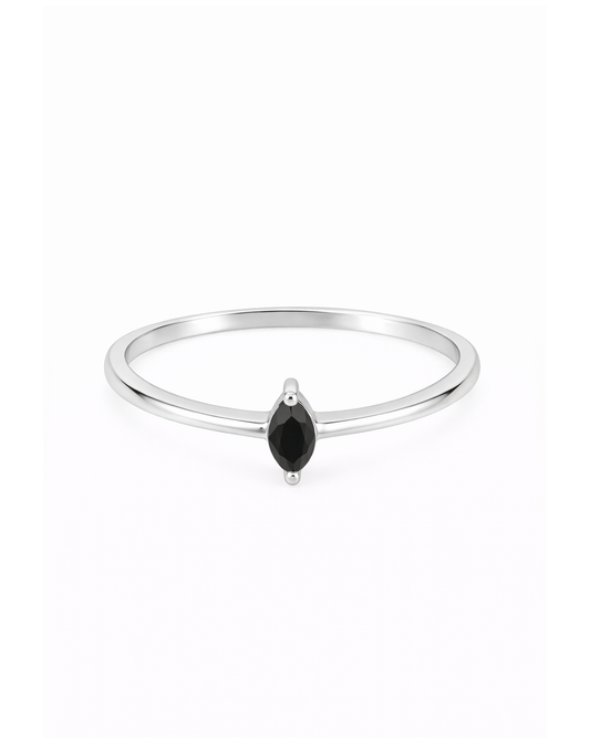 Black Marquise Silber