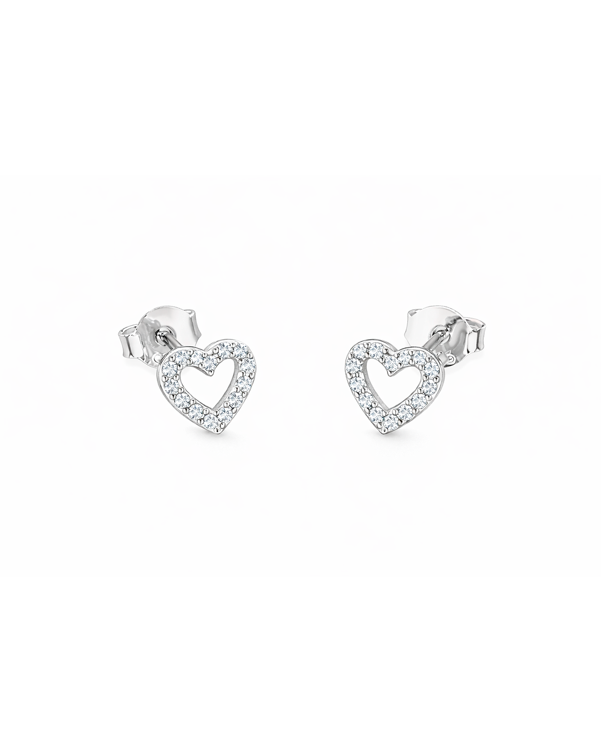 Cz heart silver