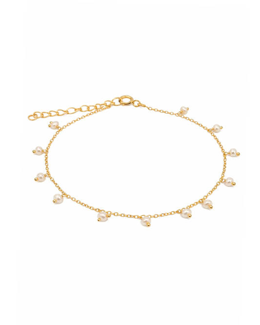Dangling pearl gold