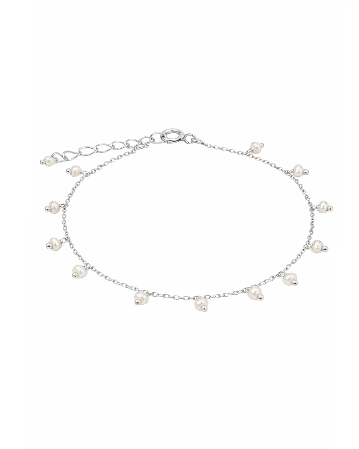 Dangling pearl silver
