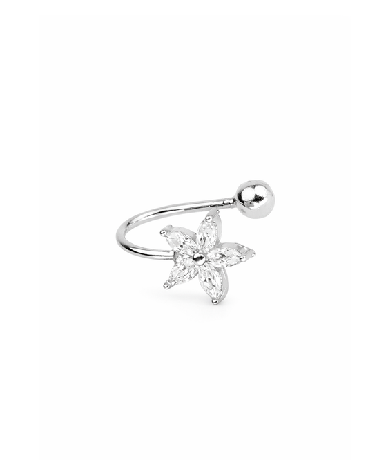 Flower ear cuff argent