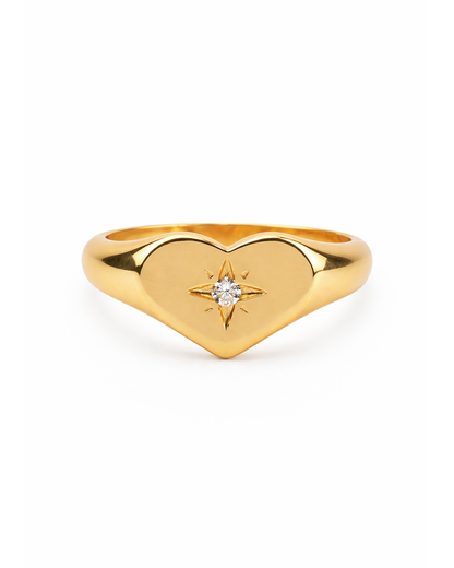 Heart signet gold