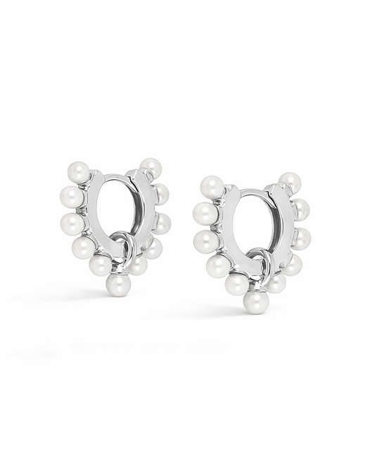 Pearl Huggies Silver