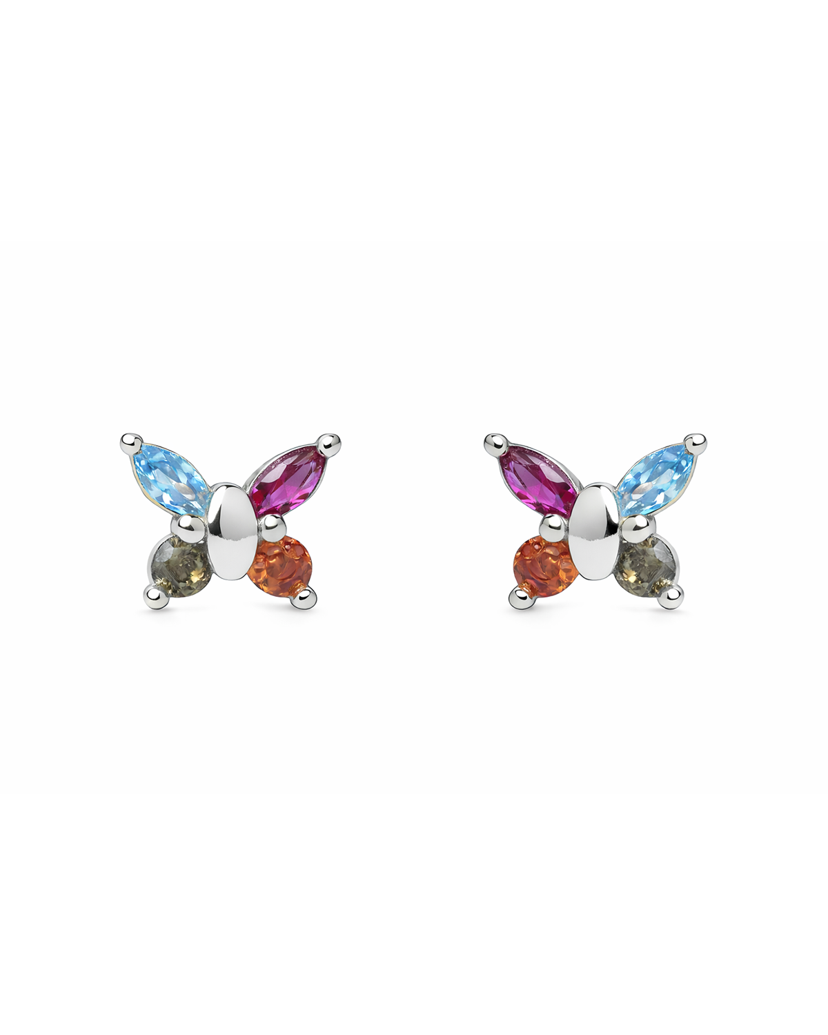 Multicolor butterfly silver