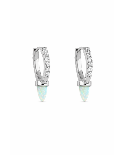 Cz opal hoops silver