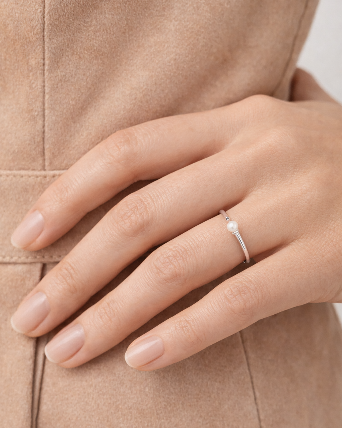 Open Pearl Ring Silber