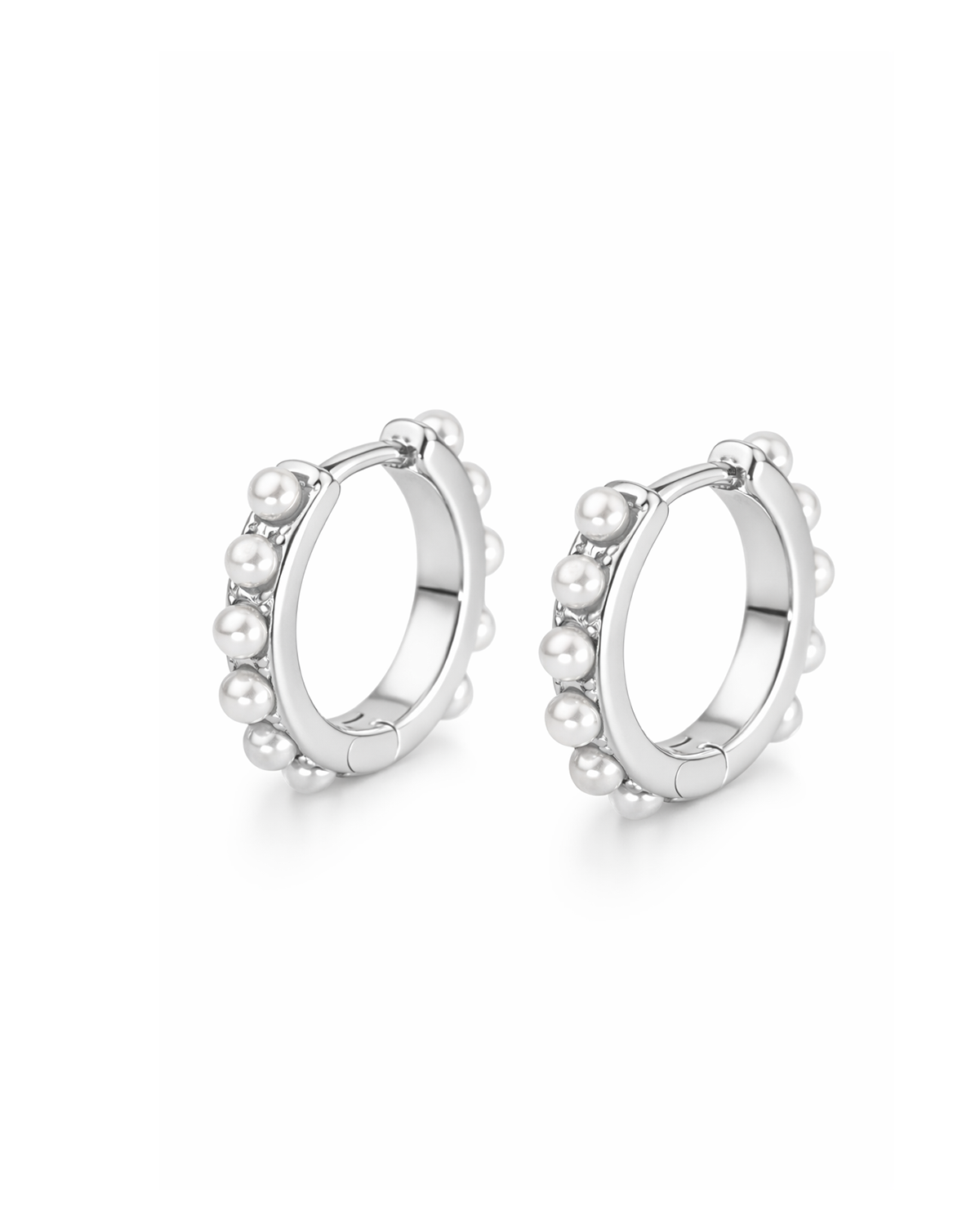 Pearl hoops silber