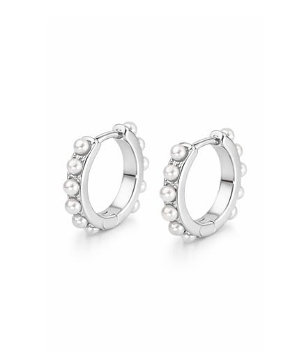 Pearl hoops silber