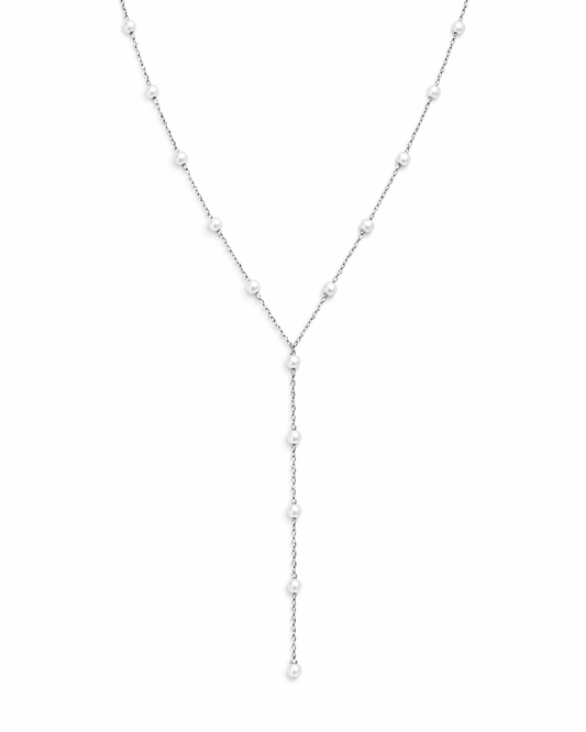 Pearl Lariat Silver