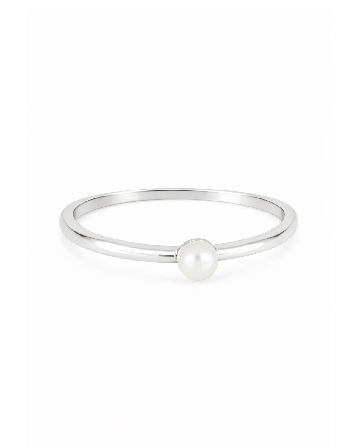 Perlenring Silber