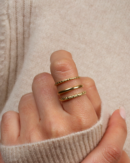Set of Three Band Rings Gold
