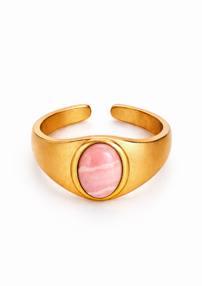 Rhodocrosite Gold Ring