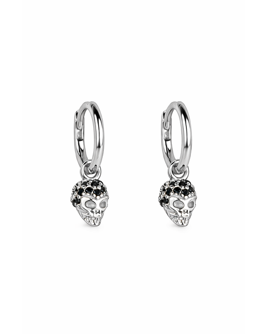 Skull hoops silver