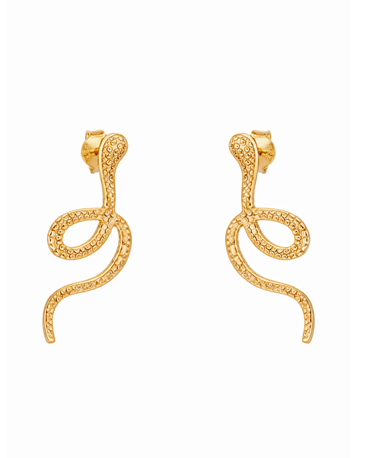 Snake studs gold