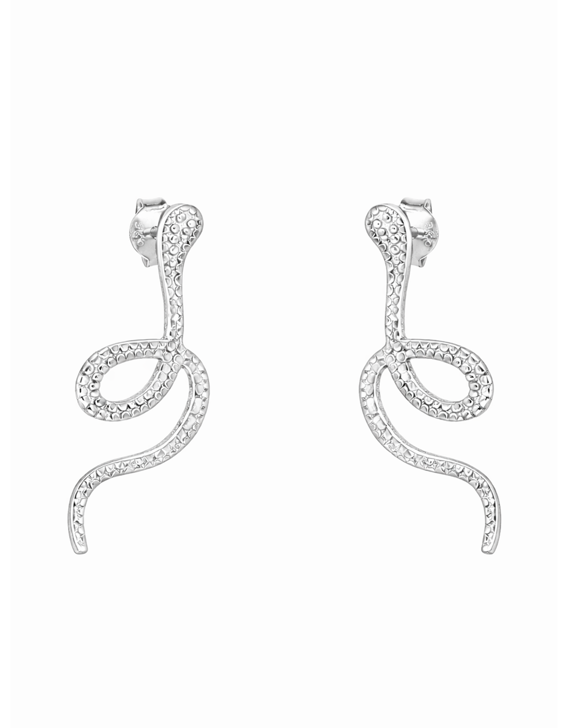 Snake studs silver