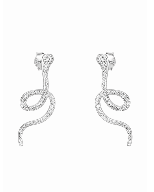 Snake studs silver