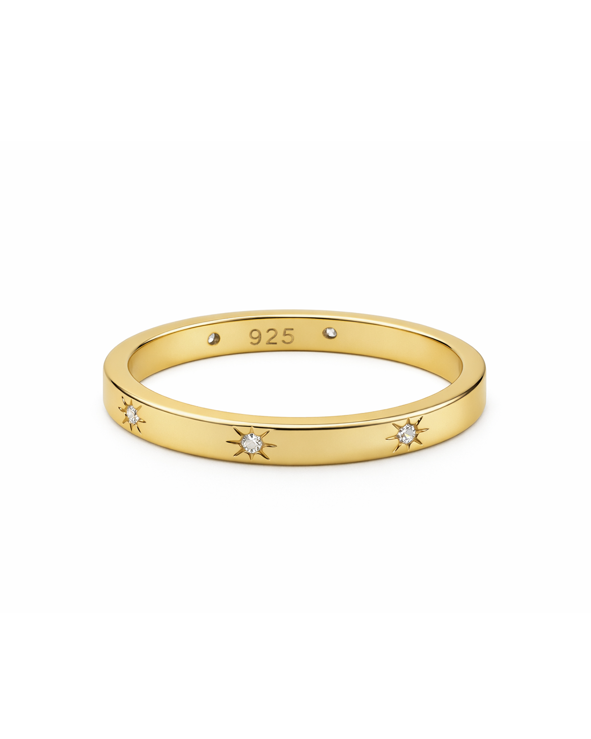 Star band cz gold