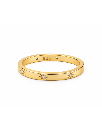 Star band cz gold