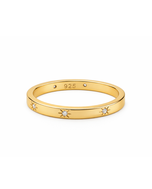 Star band cz gold