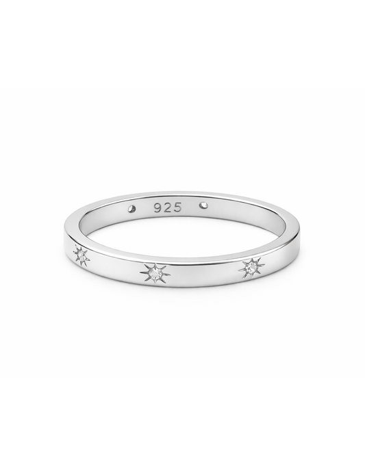Star band cz silber