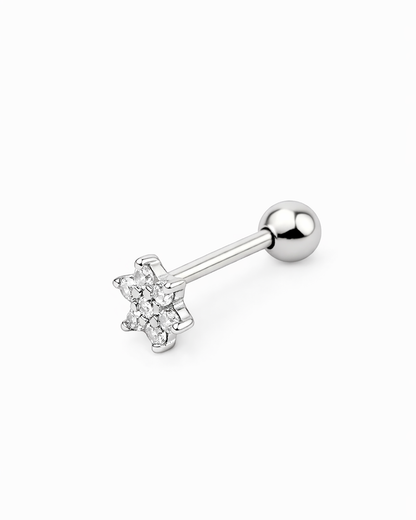 Flower piercing silver