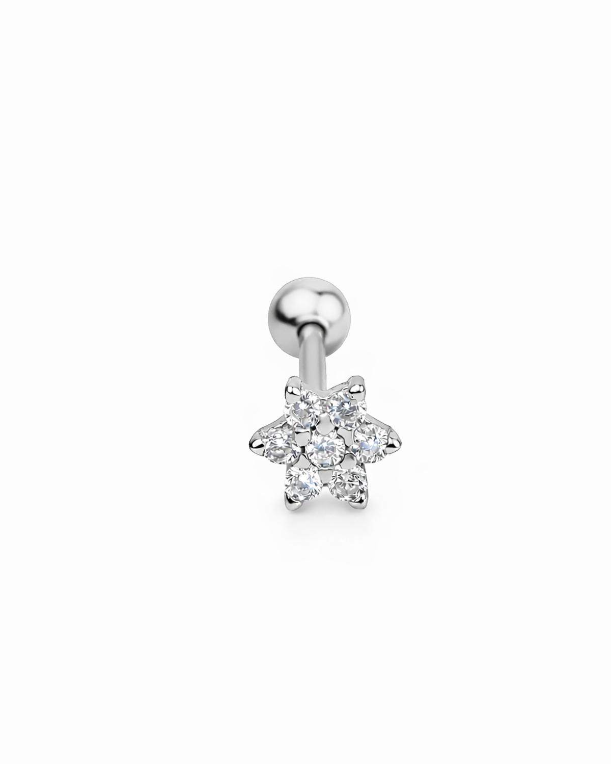 Flower piercing silver