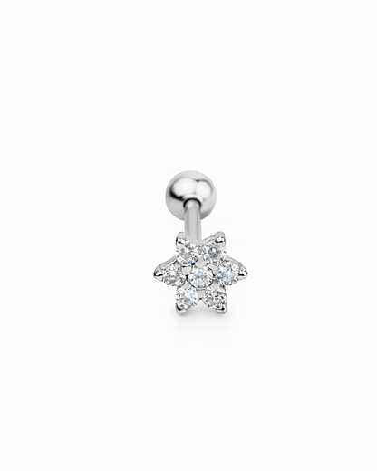Flower piercing silver
