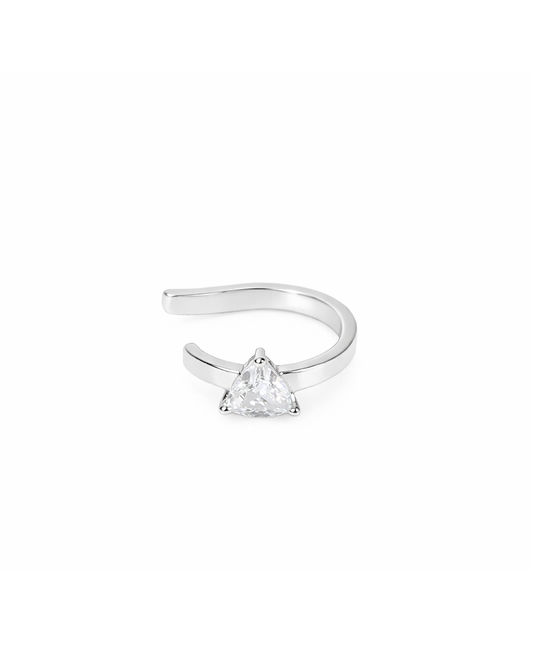 Tear ear cuff silver