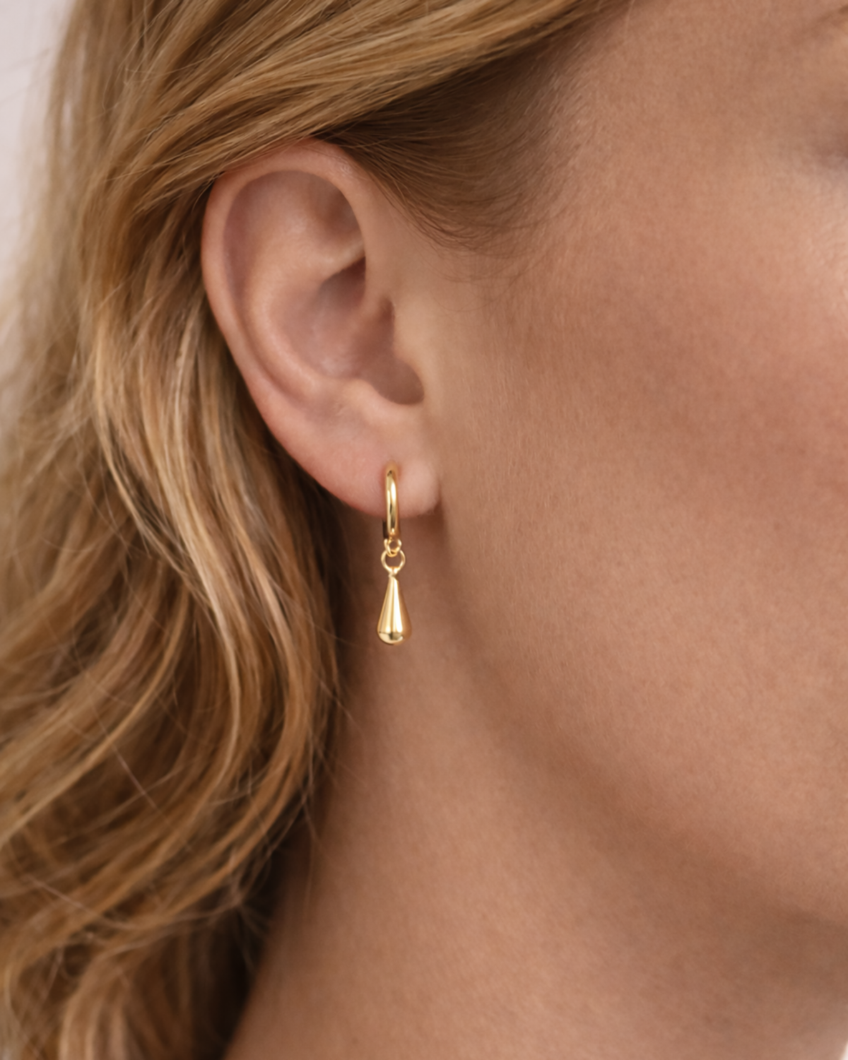 Teardrop Hoops Gold