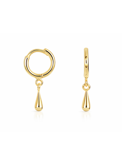Teardrop Hoops Gold