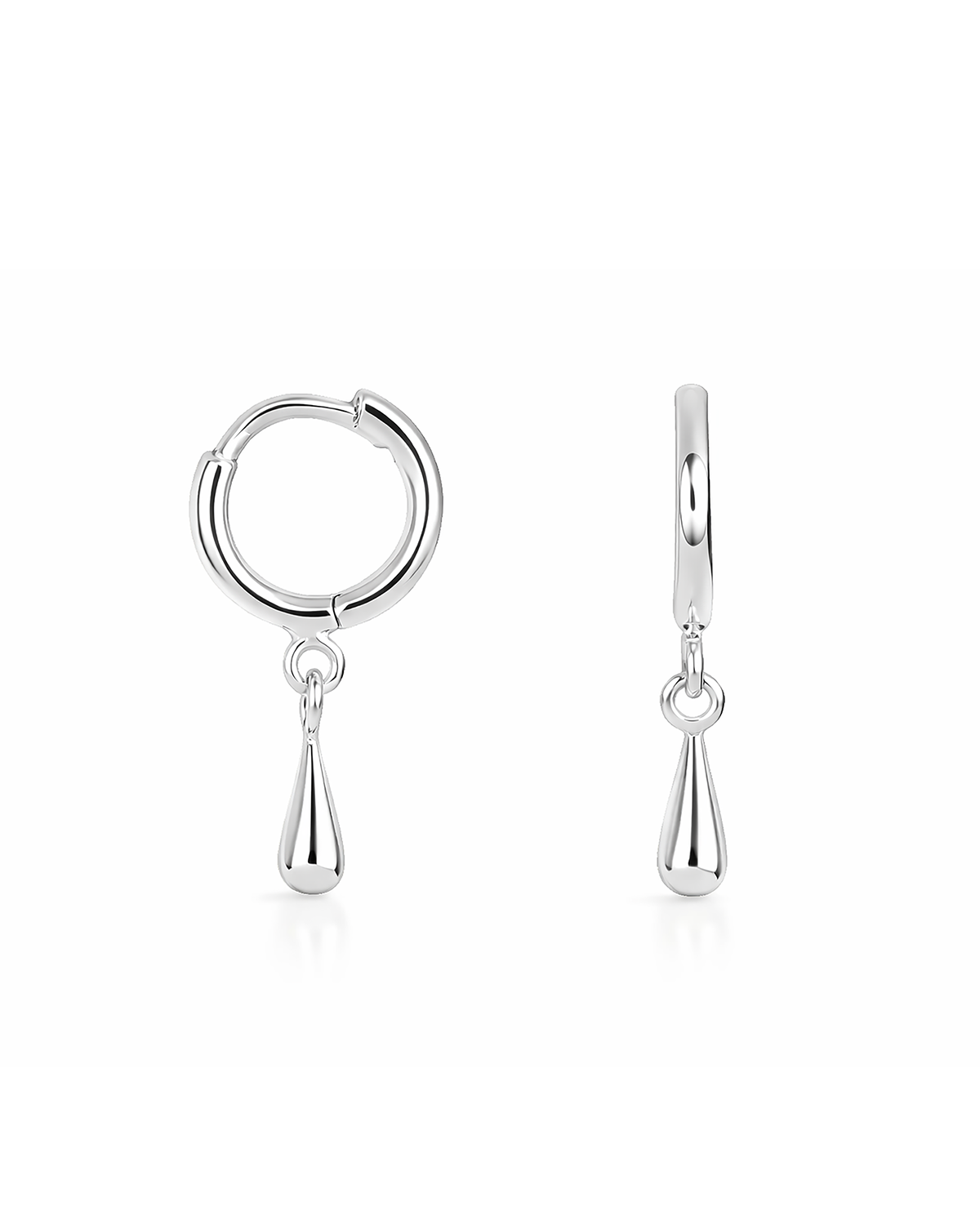 Teardrop Hoops Silver