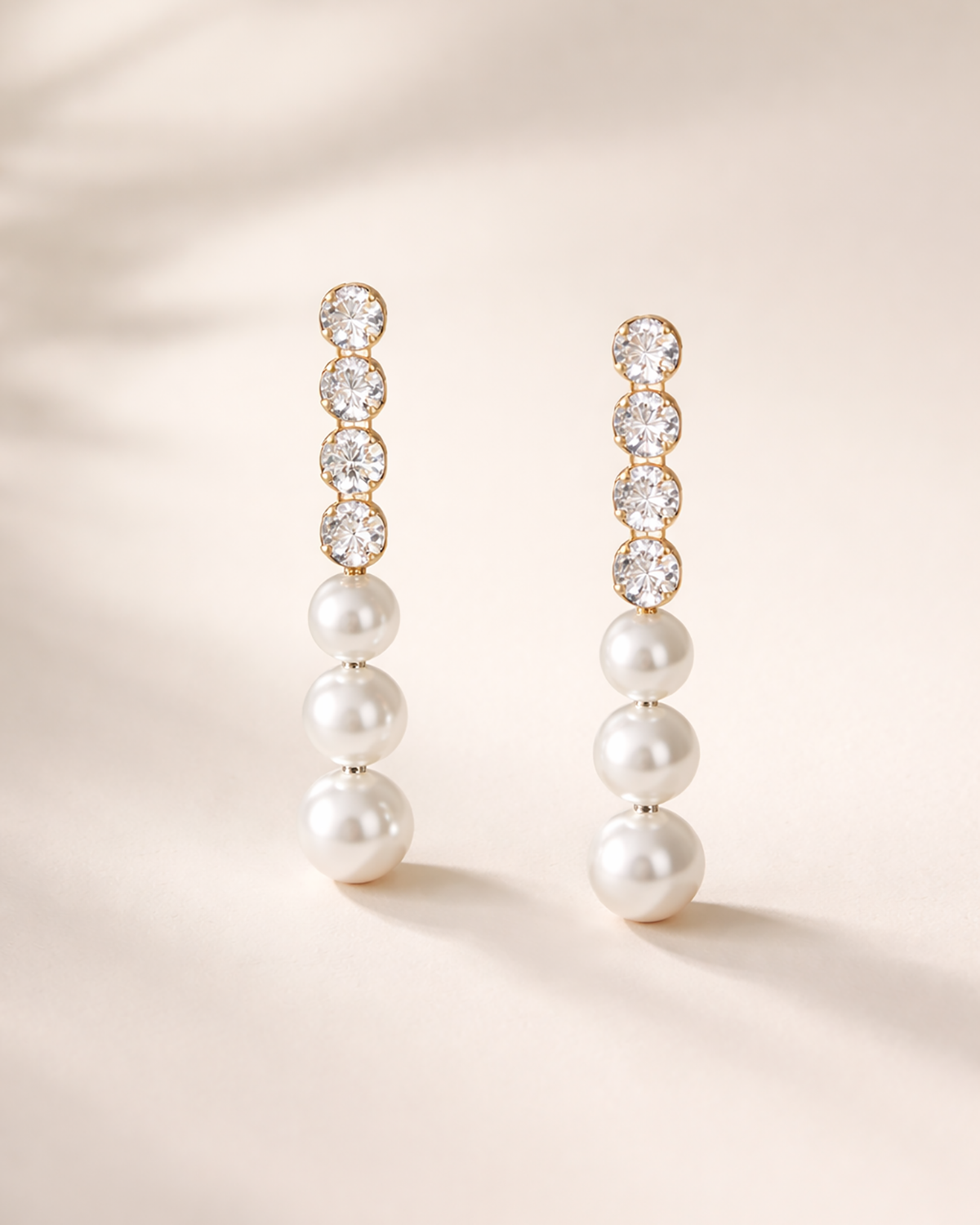 Three Pearl Drop Gold