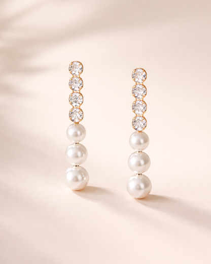 Three Pearl Drop Gold