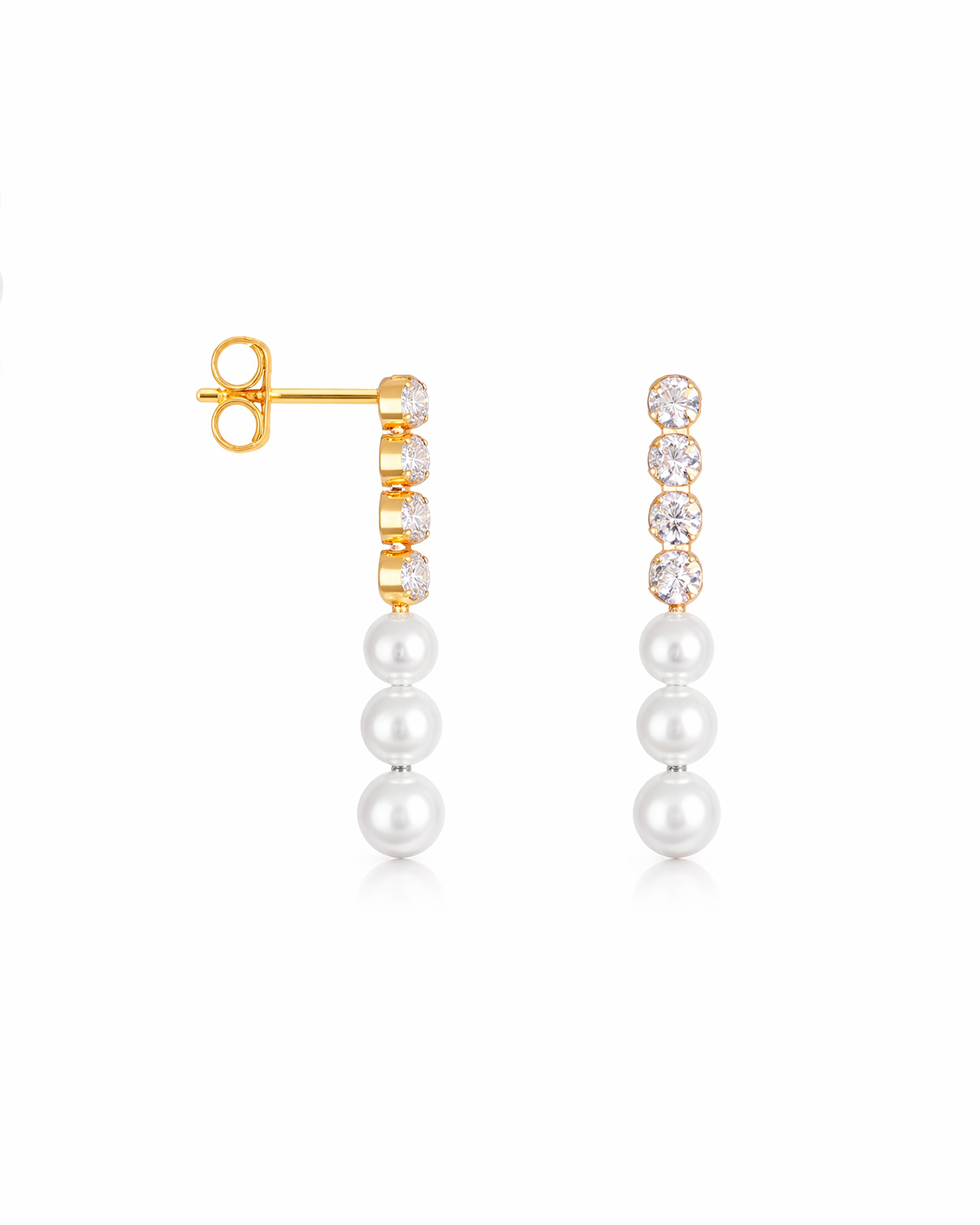 Three Pearl Drop Gold