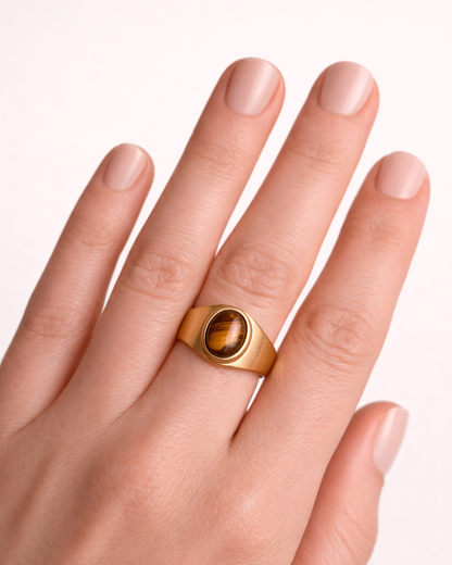 Eye Tiger Gold Ring
