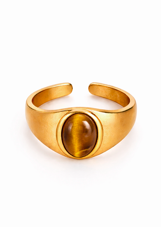 Eye Tiger Gold Ring