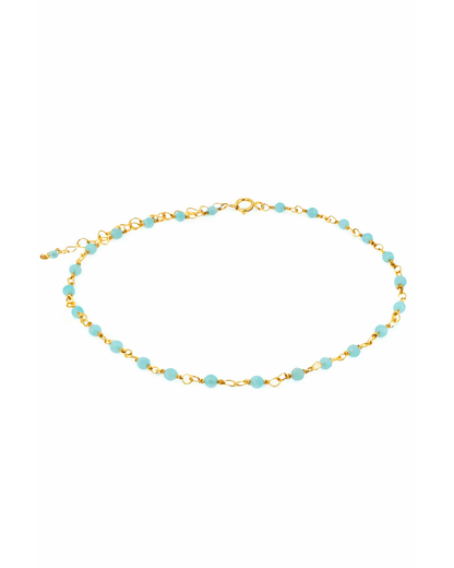 Turquoise anklet gold
