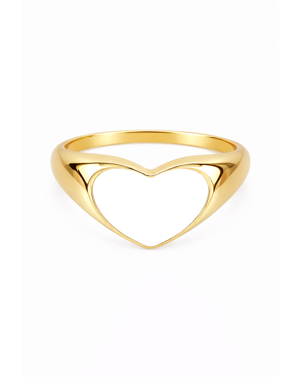 White Heart Signet Gold
