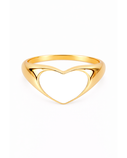White Heart Signet Gold