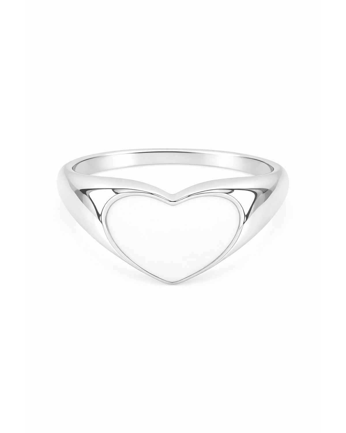 White Heart Signet Silber
